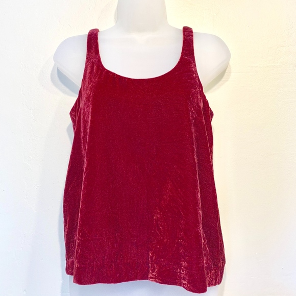 J CREW | Plum Velvet Versatile Spaghetti Strap Boho Tank Top - Picture 4 of 11